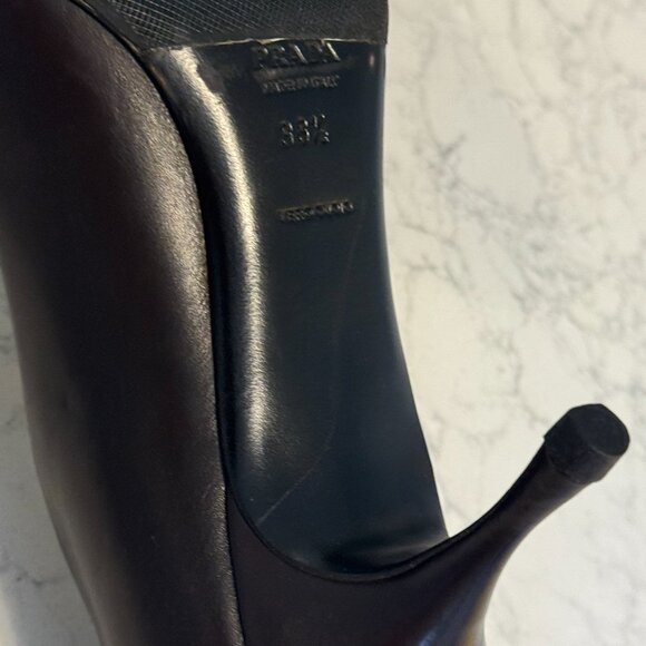 Prada Ebony (Dark Brown) Nappa Vitello leather pump - Picture 7 of 13
